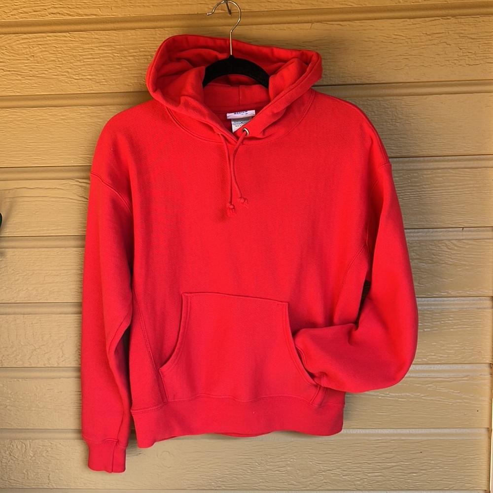 Champion reverse weave hoodie, red, medium